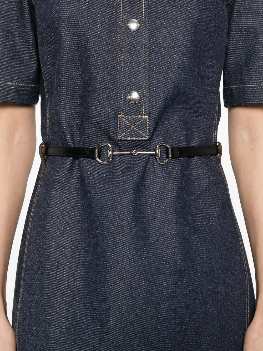 Gucci Horsebit denim mini-jurk Blauw