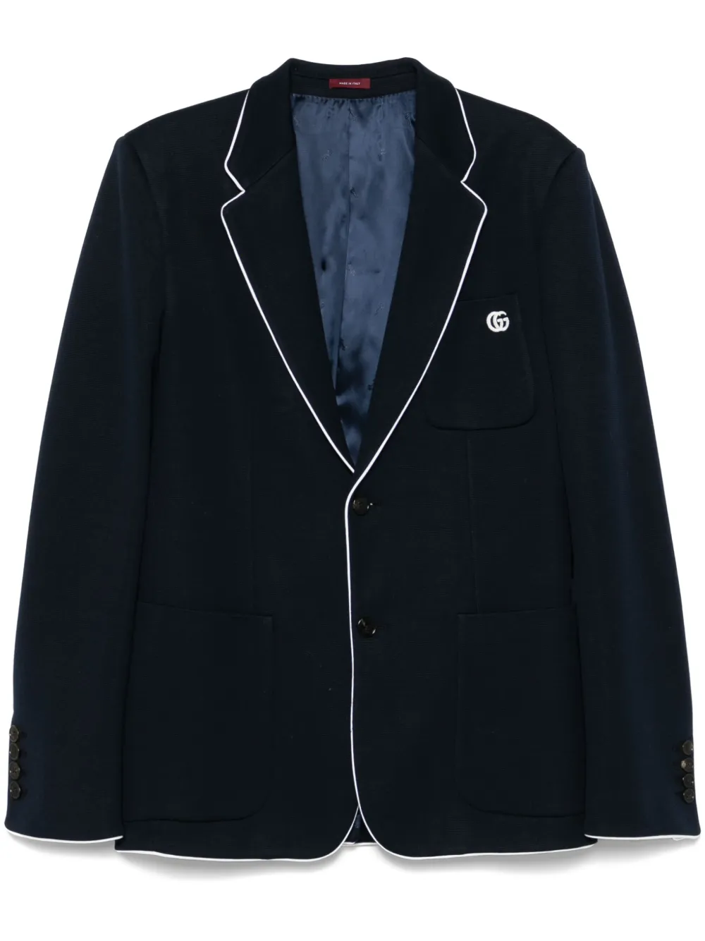 Gucci Jersey blazer met borduurwerk Blauw