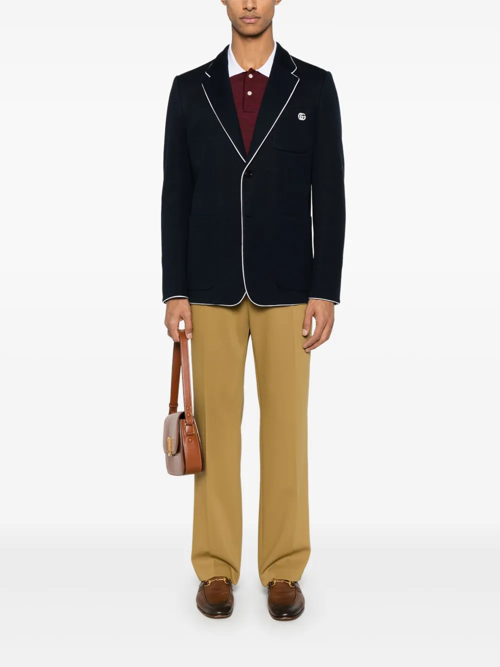 Gucci Jersey blazer met borduurwerk Blauw