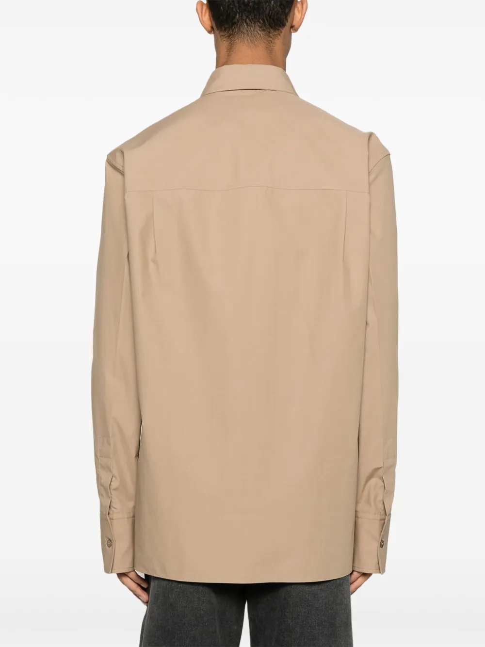 Gucci Overhemd met logo-reliëf Beige