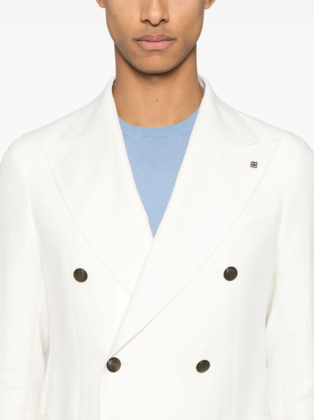 Shop Tagliatore Double-breasted Blazer In Neutrals