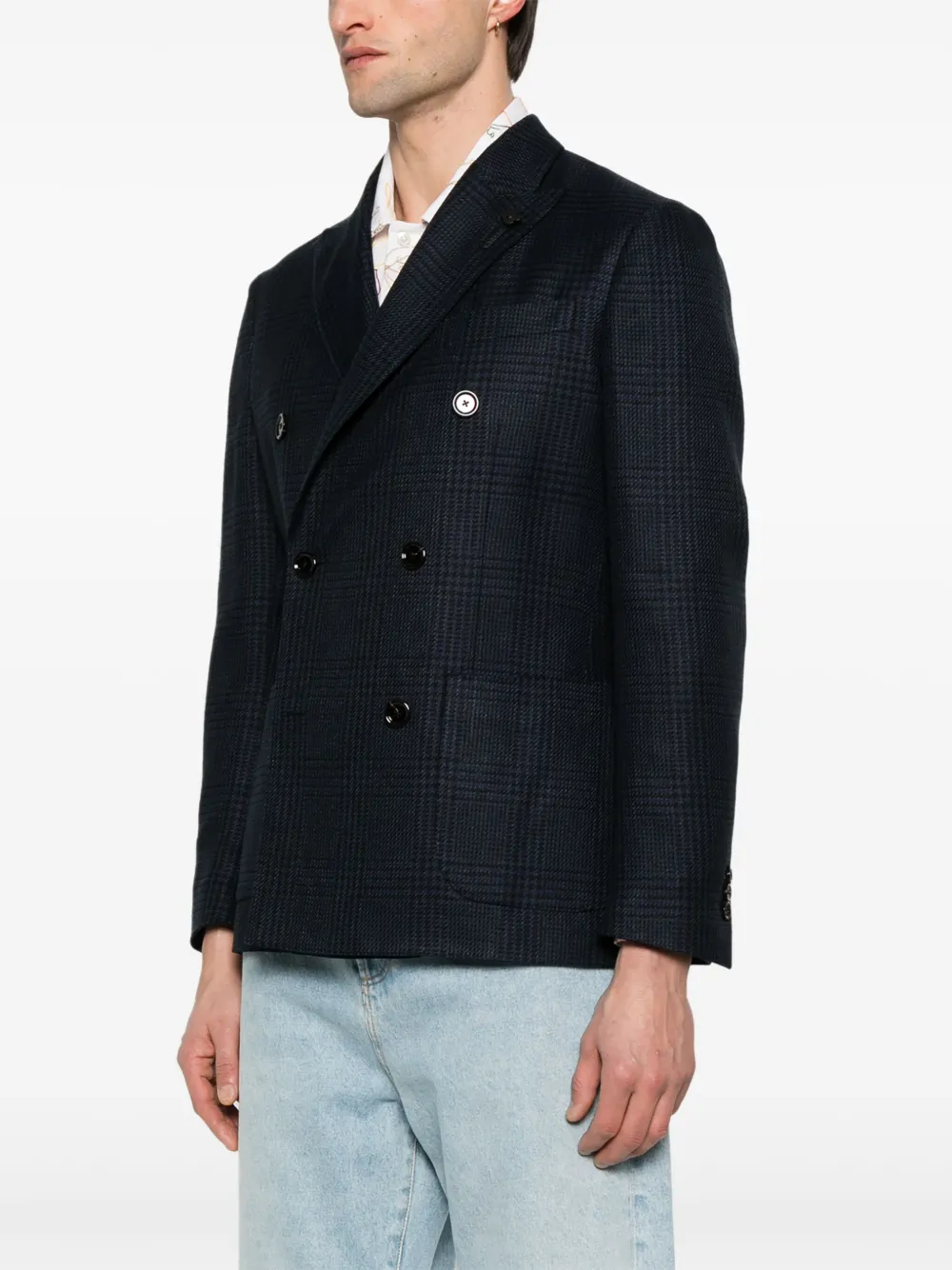 Lardini Geruite blazer Blauw