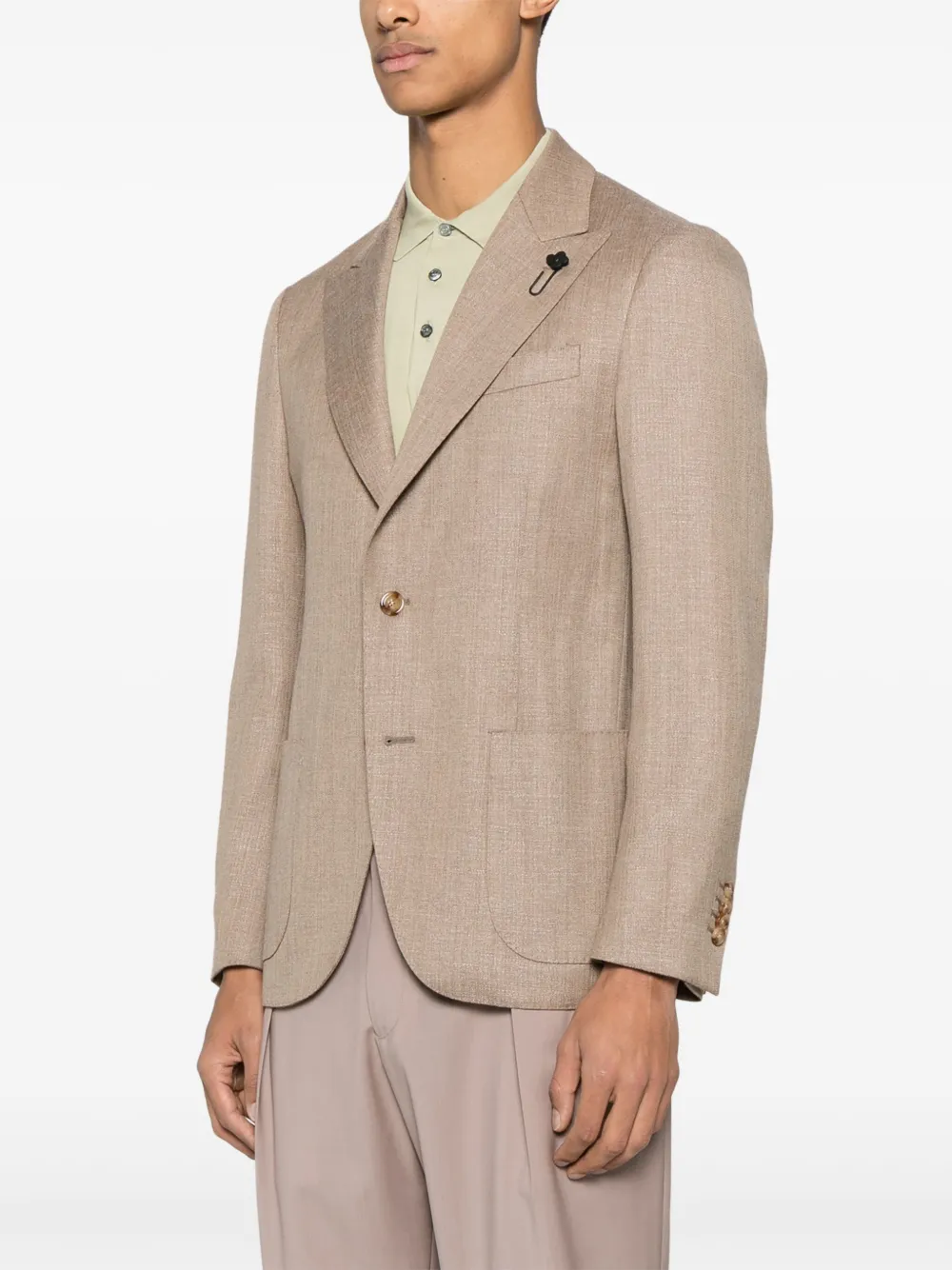 Lardini Blazer met enkele rij knopen Bruin