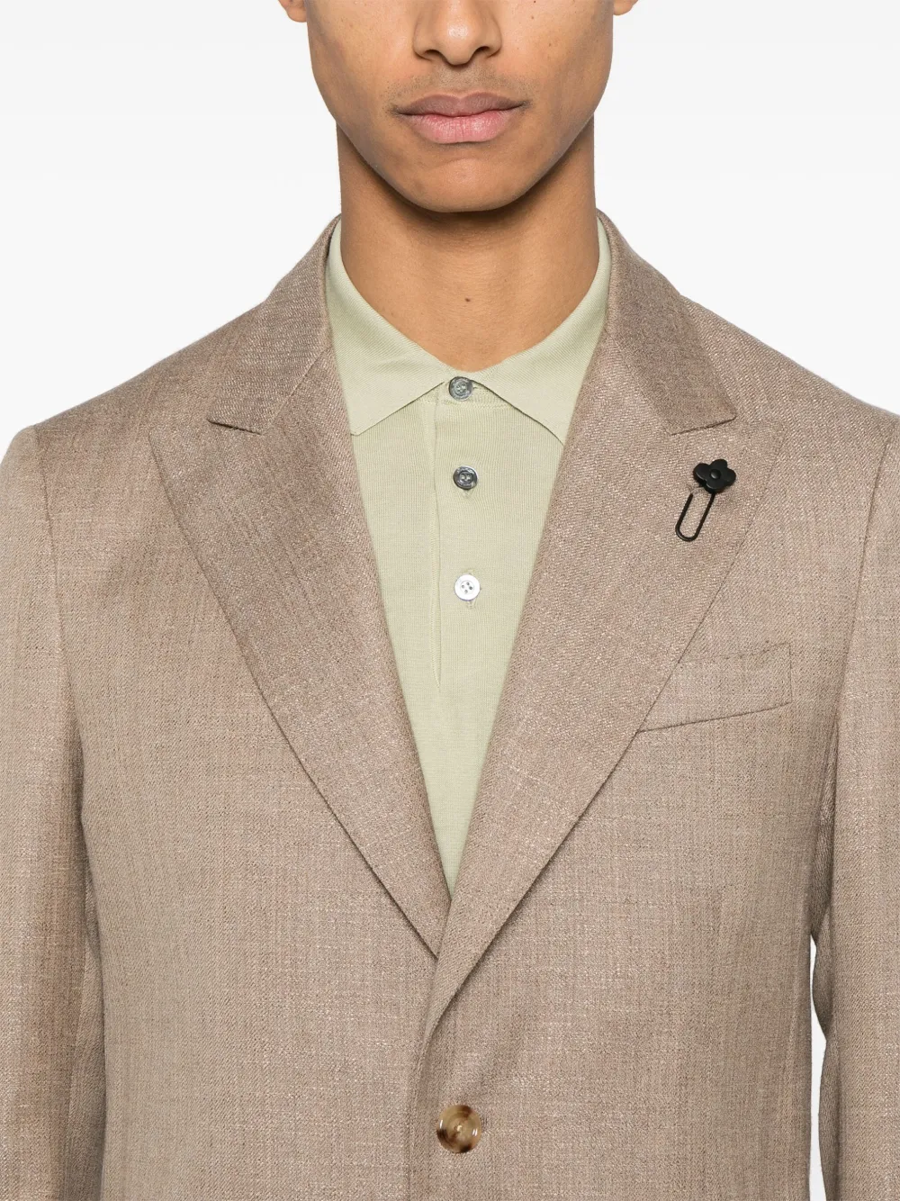 Lardini Blazer met enkele rij knopen Bruin