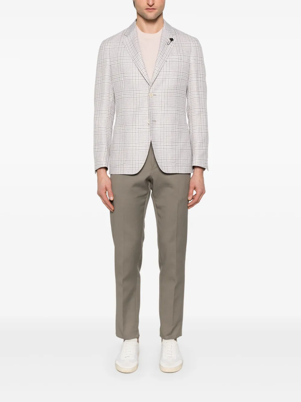 Lardini Geruite blazer - Beige