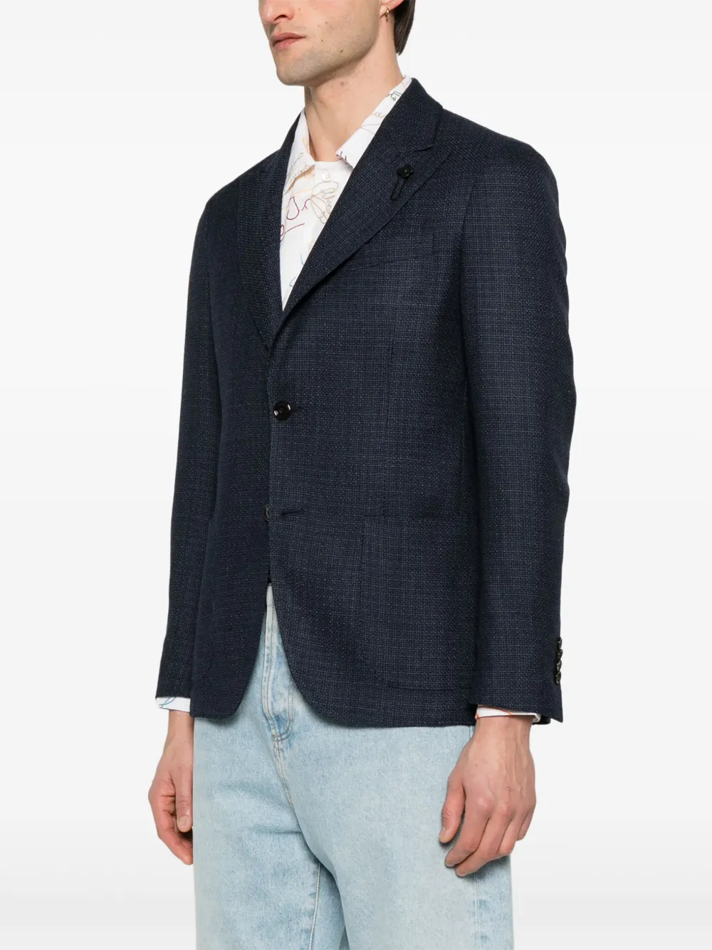 Lardini Blazer met enkele rij knopen Blauw