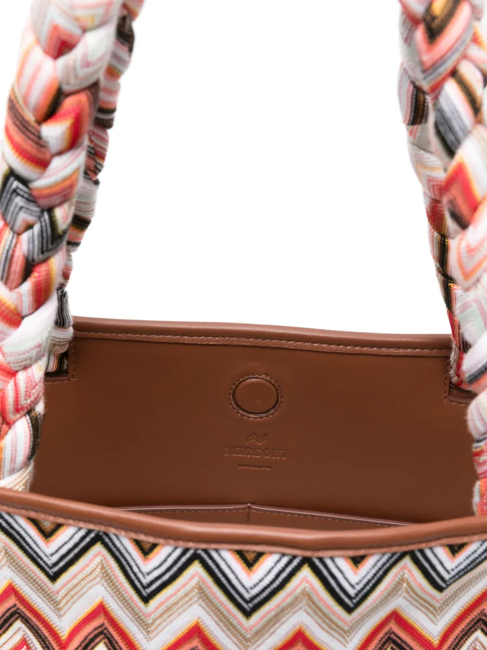 Shop Missoni Zigzag-woven Tote Bag In 橘色