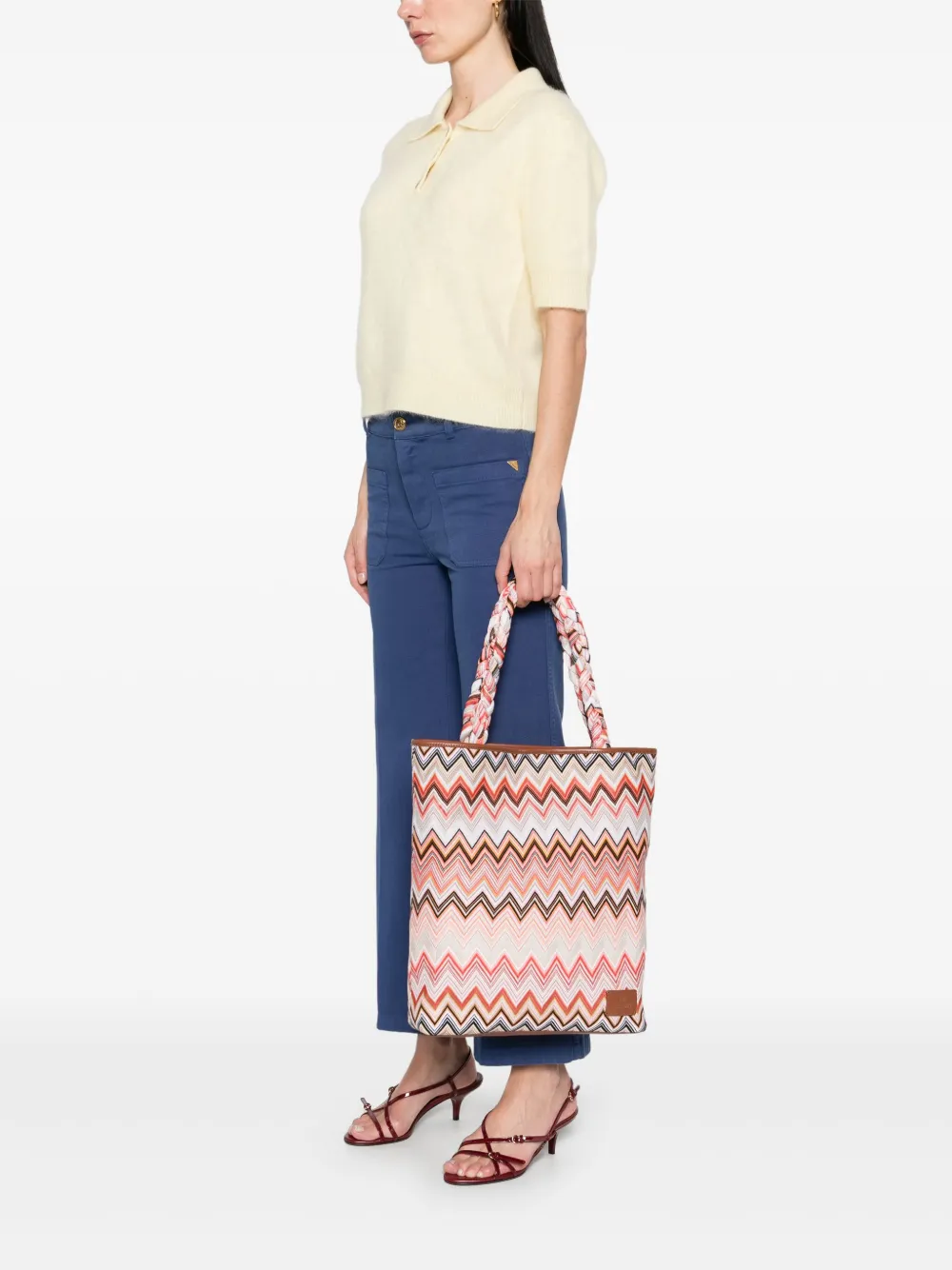 Missoni Shopper met zigzag patroon - Oranje