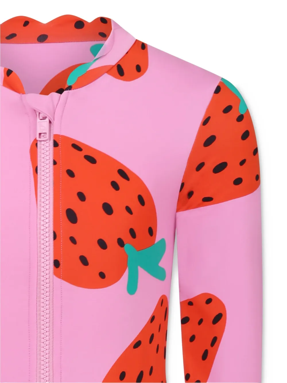 Stella McCartney Kids Badpak met aardbeiprint en lange mouwen Roze