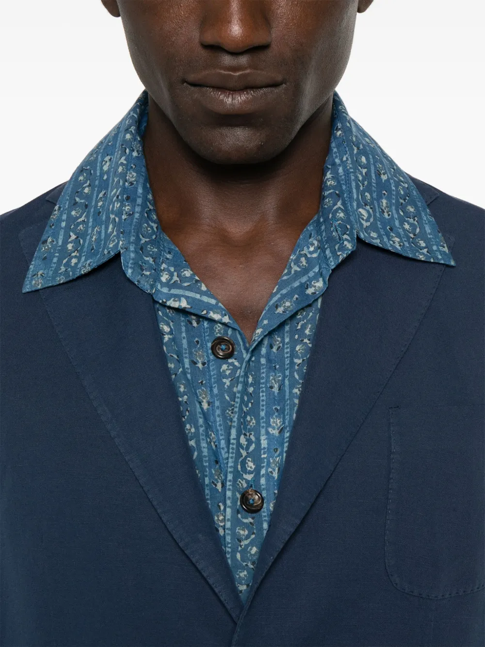 Incotex Pak met enkele rij knopen Blauw