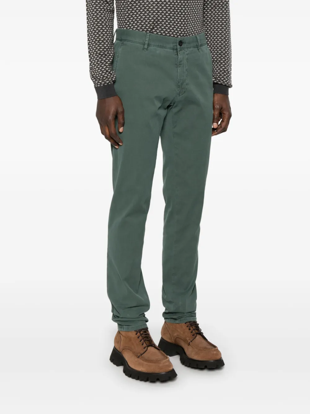 Incotex Broek met toelopende pijpen Groen