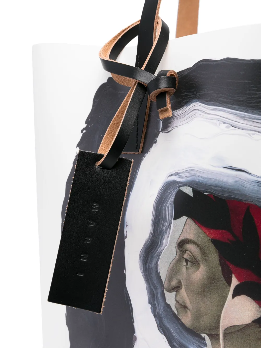 Marni Shopper met print Wit