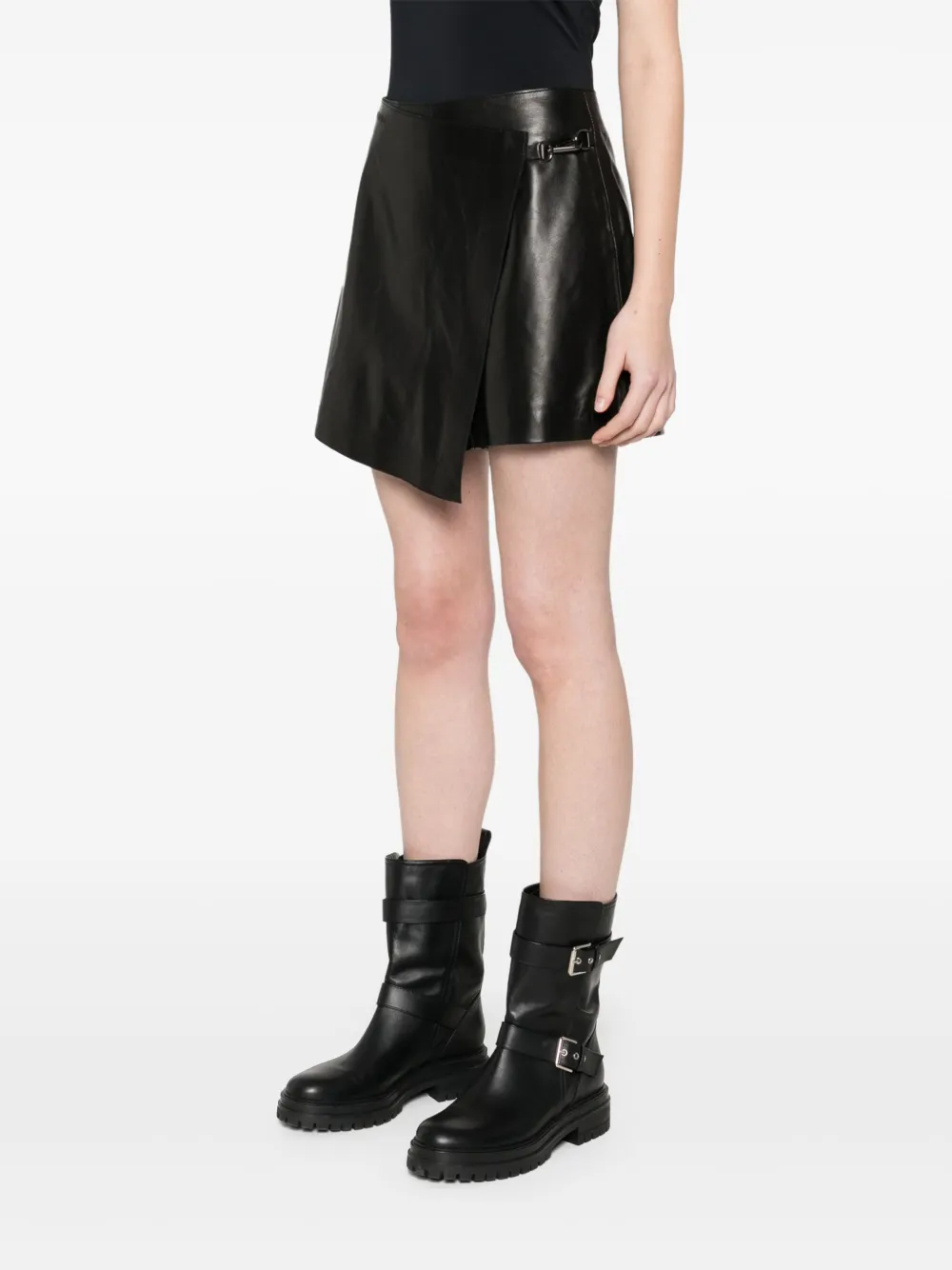 Karl Lagerfeld Leren skorts Zwart