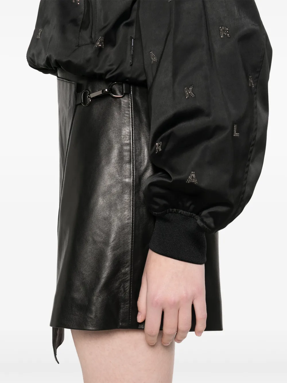 Karl Lagerfeld Leren skorts Zwart