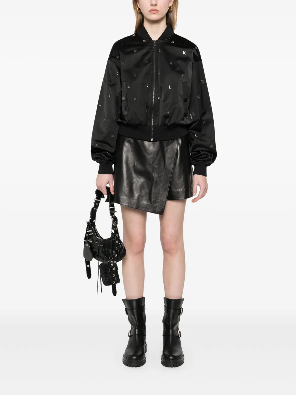 Karl Lagerfeld short en cuir à design superposé | Minishorts | Image 2