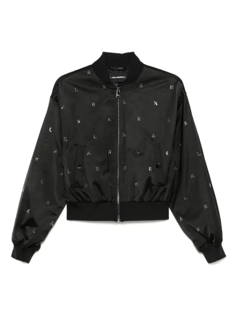 Karl Lagerfeld logo-appliqué bomber jacket