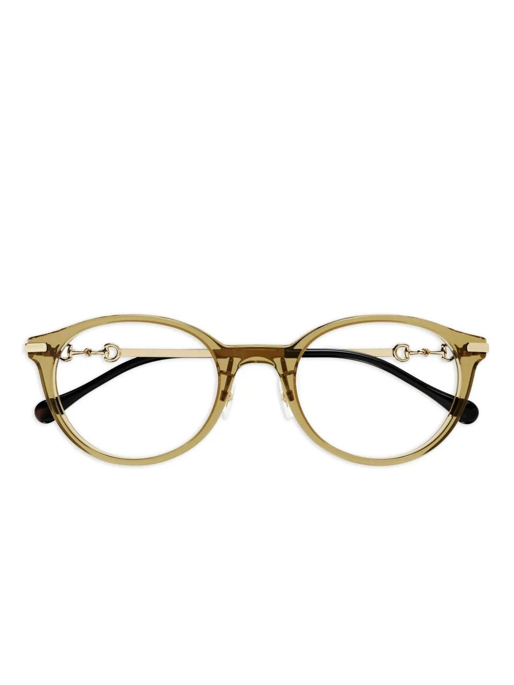 Gucci Eyewear Occhiali tondi con morsetto - Giallo