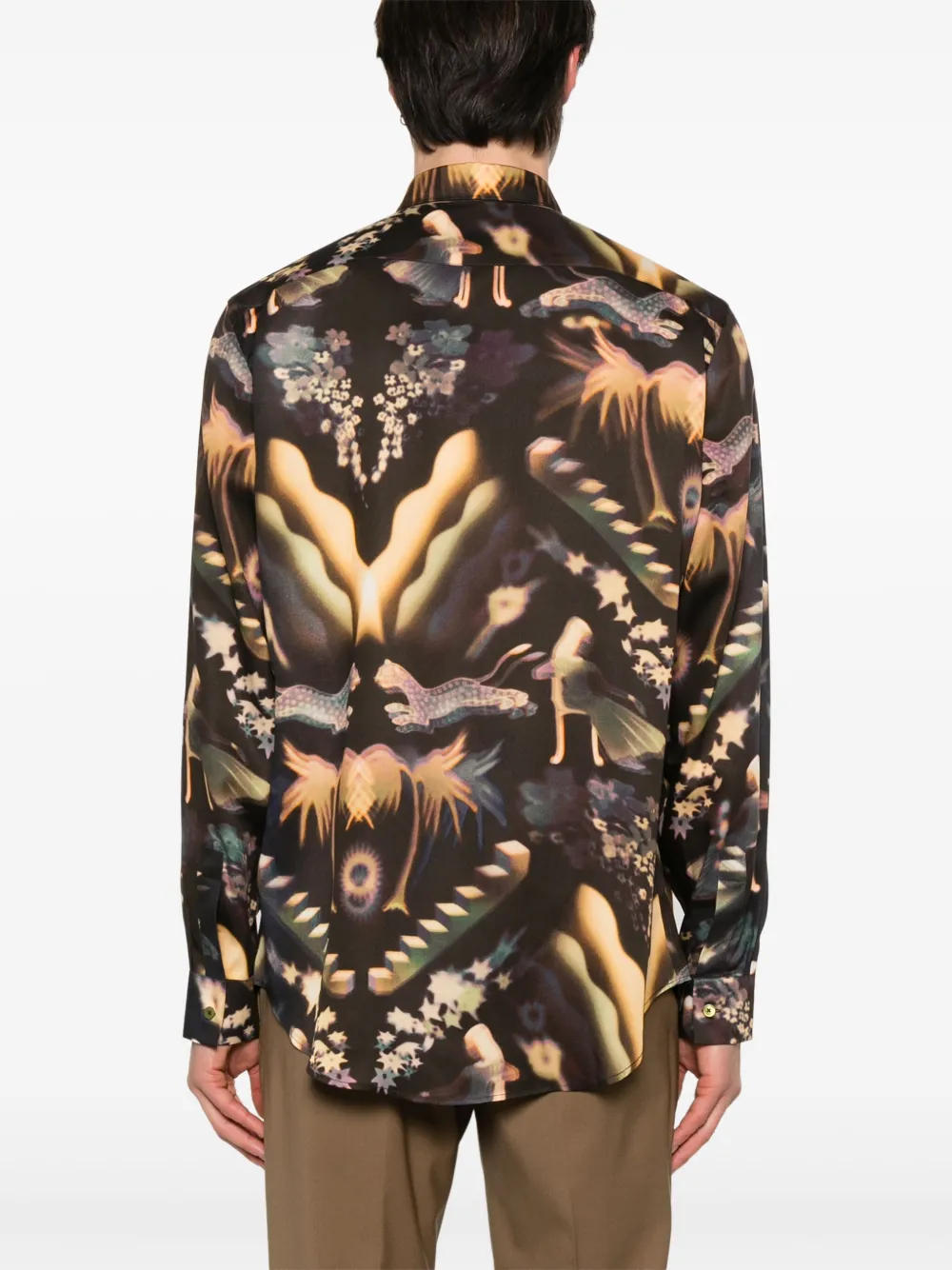 Shop Paul Smith Printed Shirt In Braun