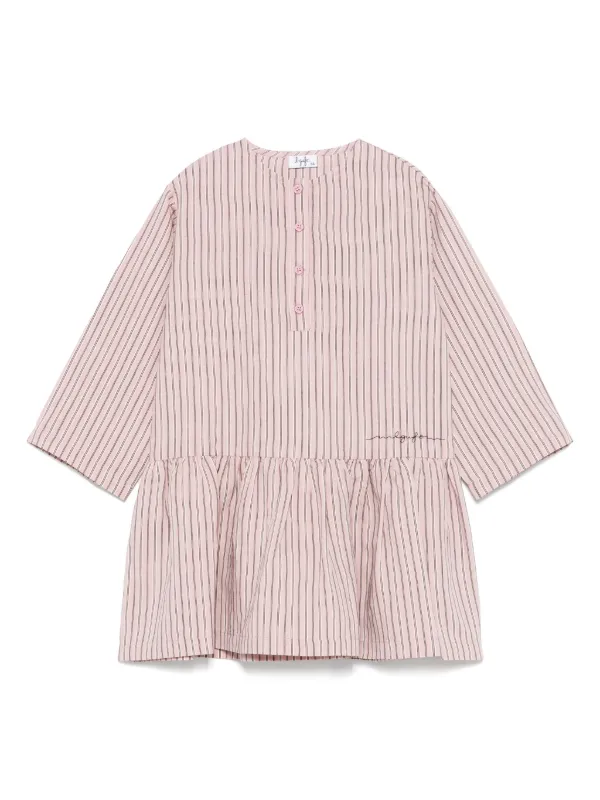 il gufo pink dress Il Gufo Striped Dress | Pink