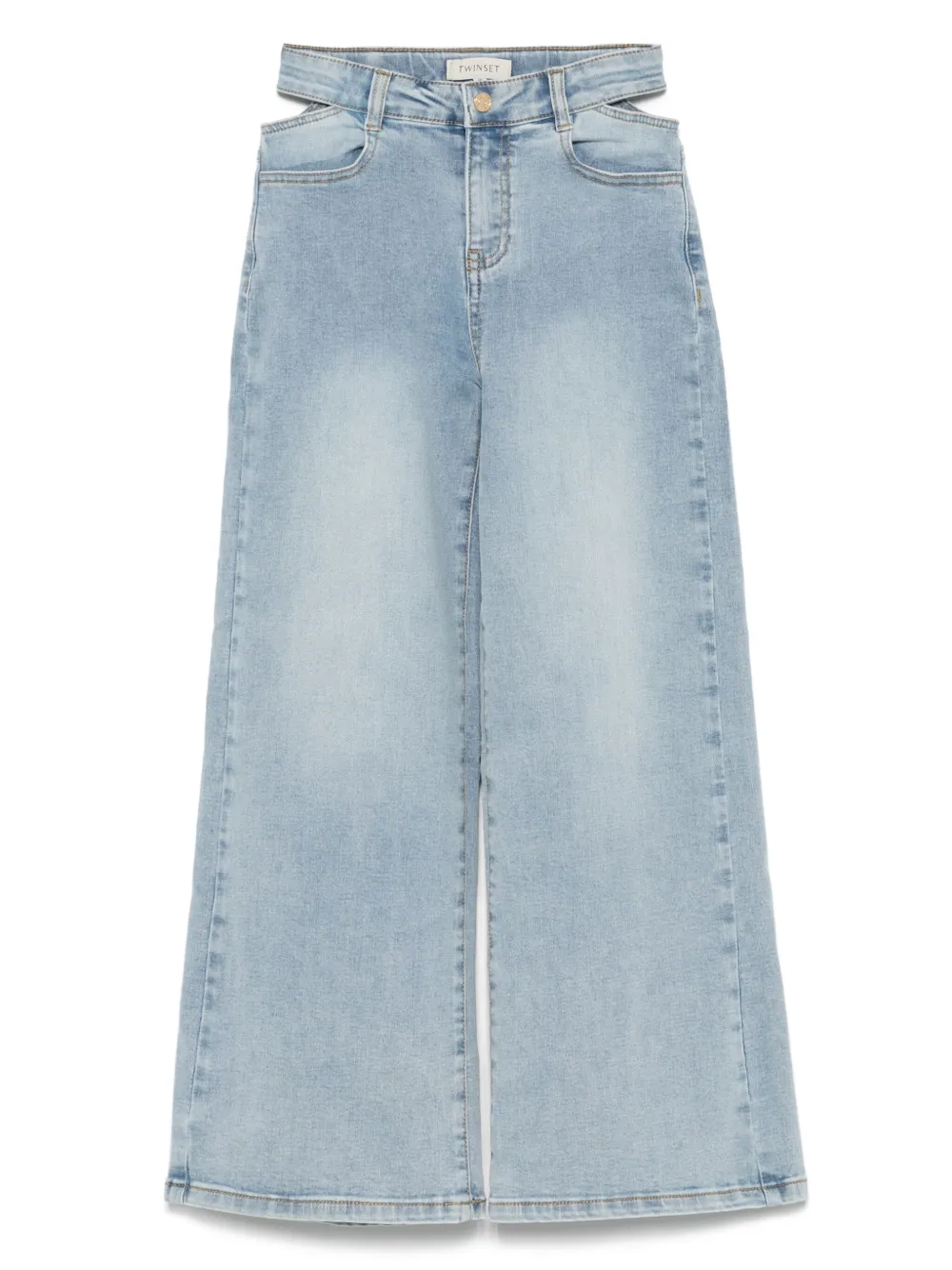TWINSET Kids Jeans met wijde pijpen Blauw