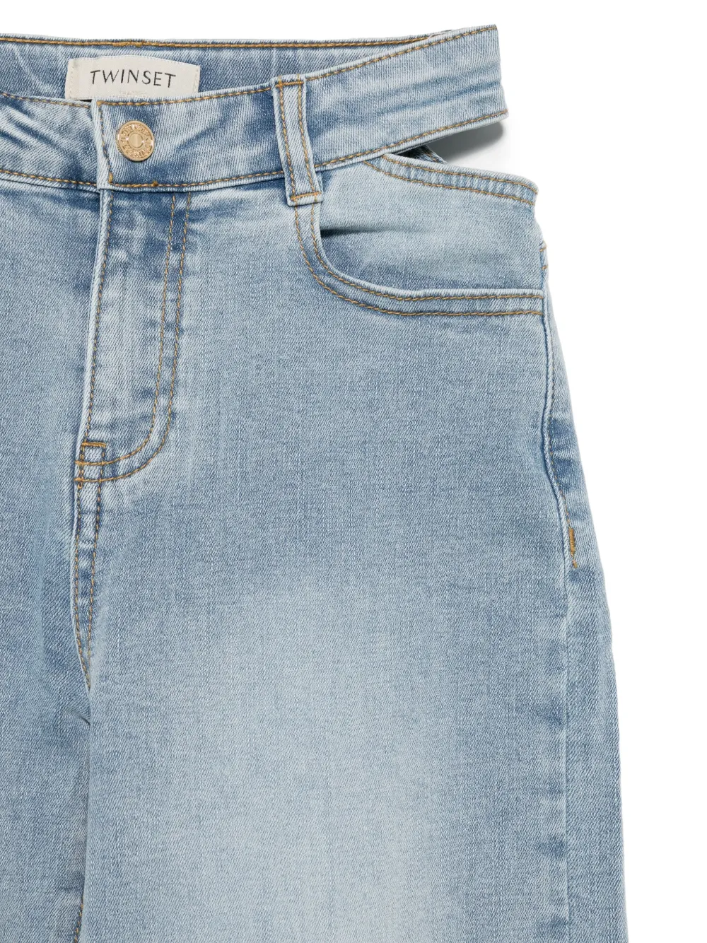 TWINSET Kids Jeans met wijde pijpen Blauw
