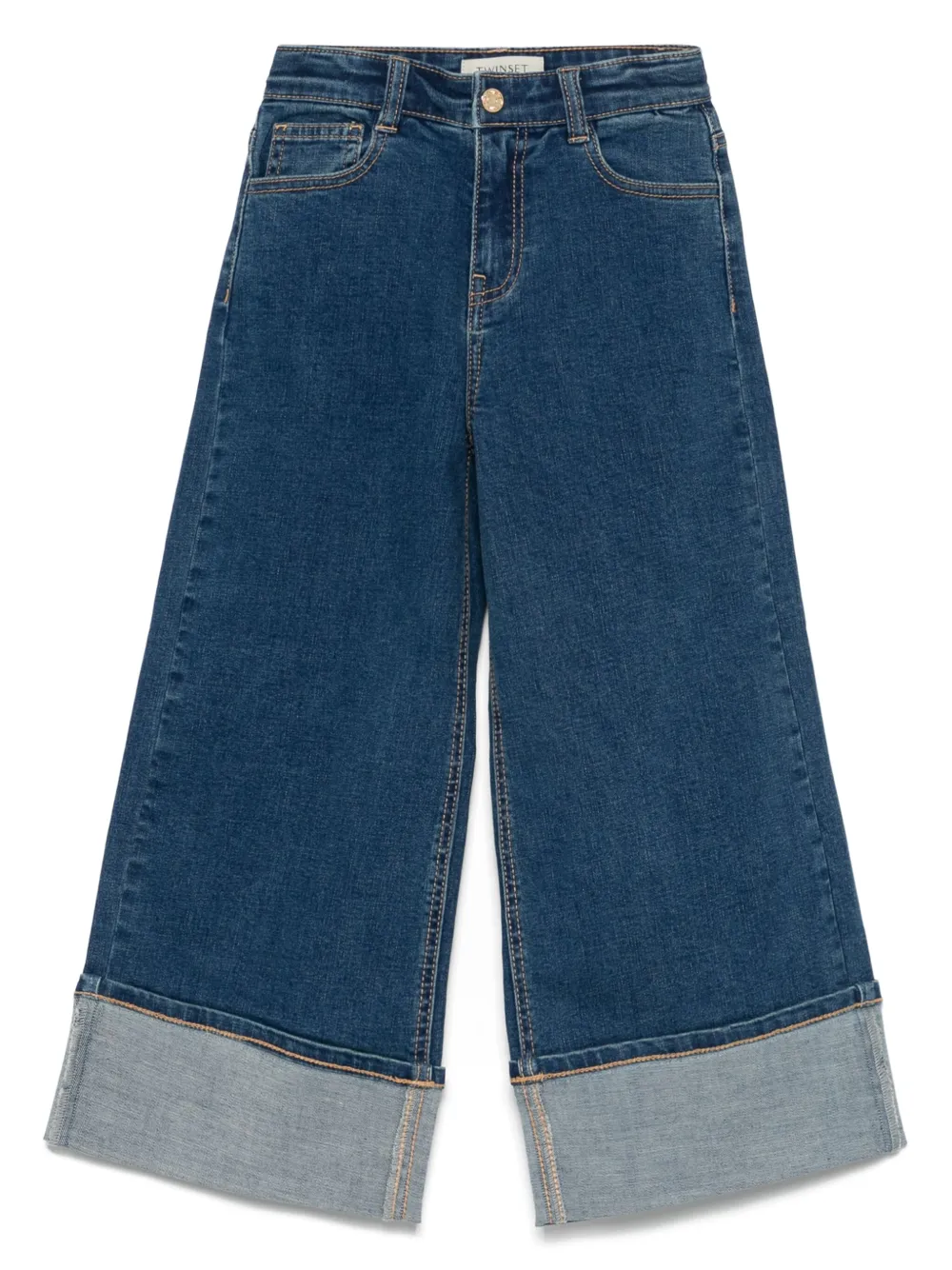 TWINSET Kids Jeans met wijde pijpen Blauw