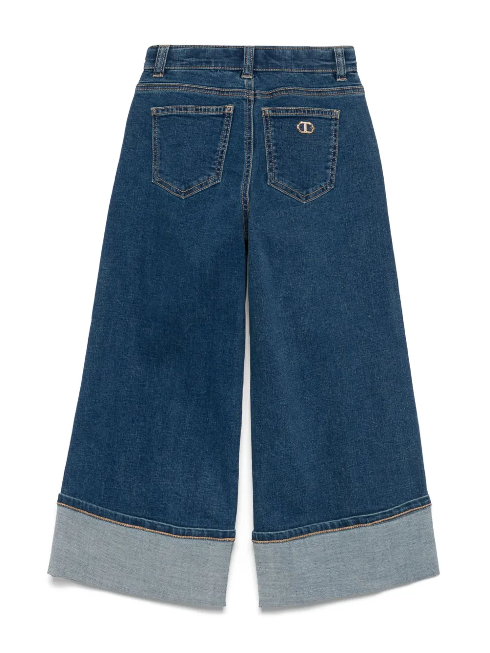 TWINSET Kids Jeans met wijde pijpen Blauw
