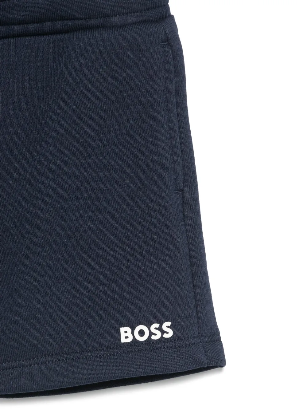 BOSS Kidswear Shorts met logoprint Blauw