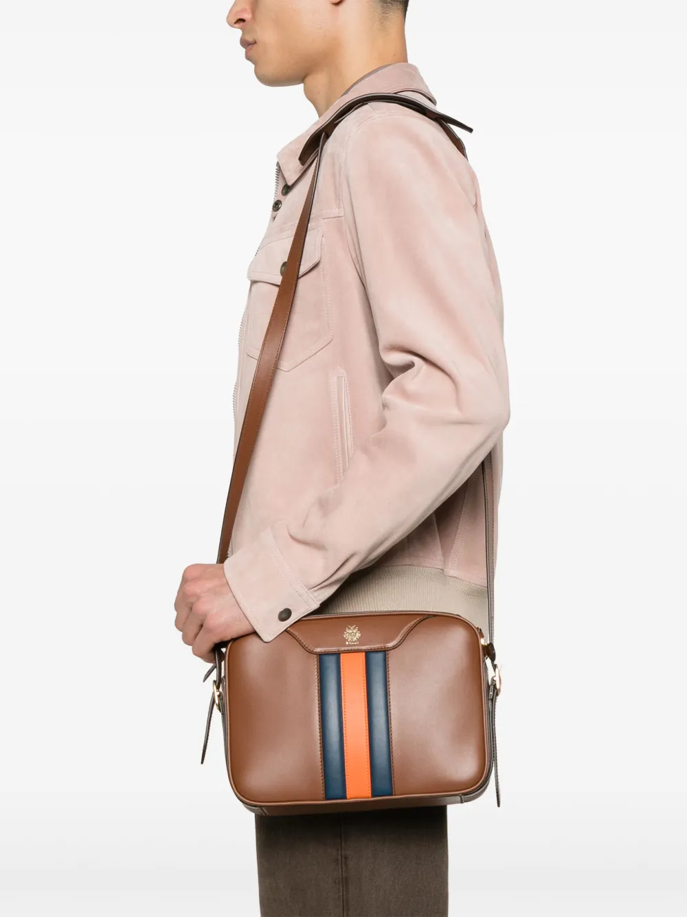 Bally Schoudertas met gestreept detail - Bruin