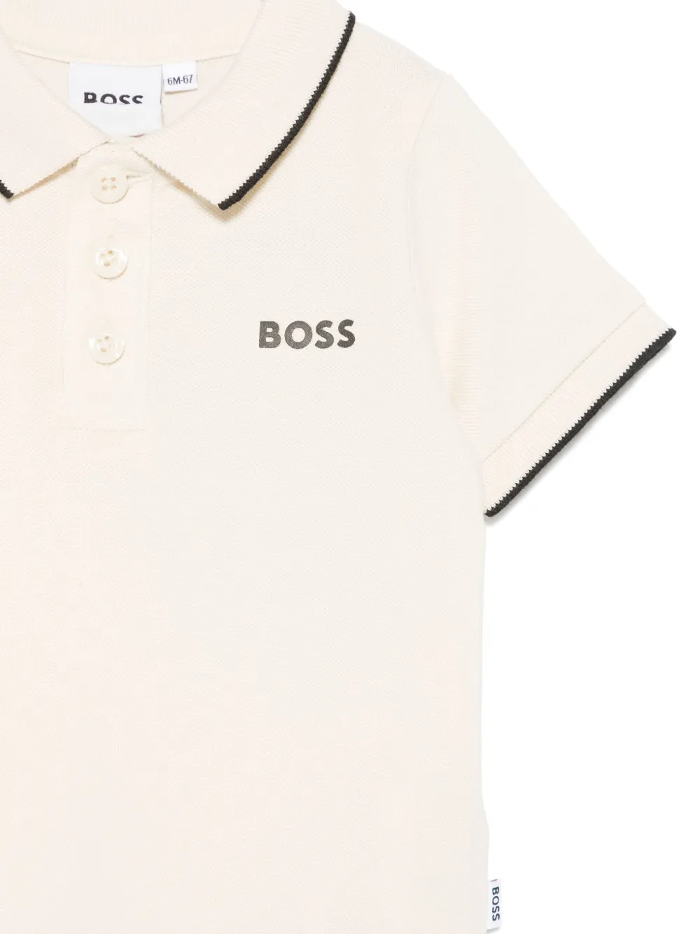 BOSS Kidswear Poloshirt met geborduurd logo Beige