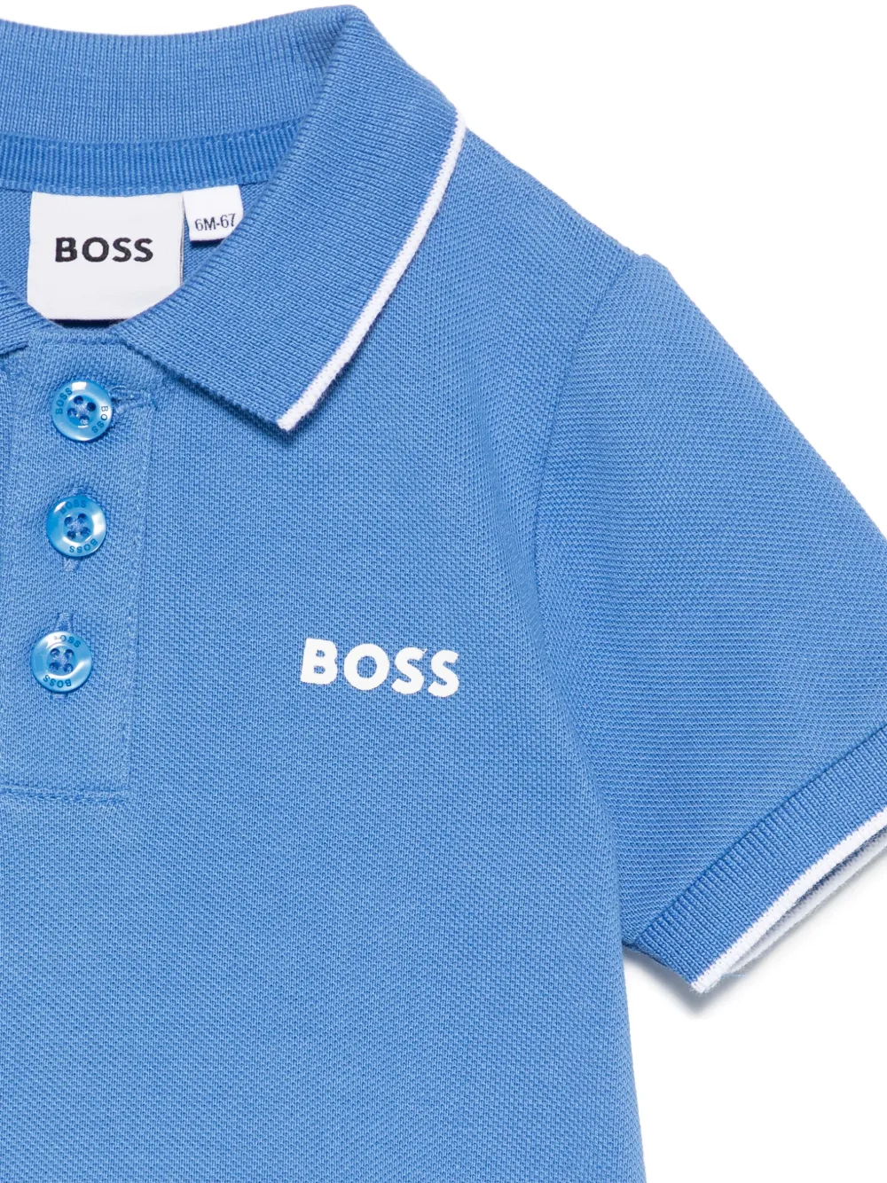 BOSS Kidswear Poloshirt met logoprint Blauw