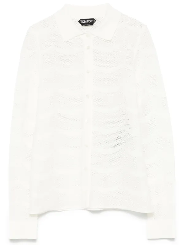 Tom Ford Open-knit Shirt in White