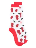 Marni jacquard-roses socks - White