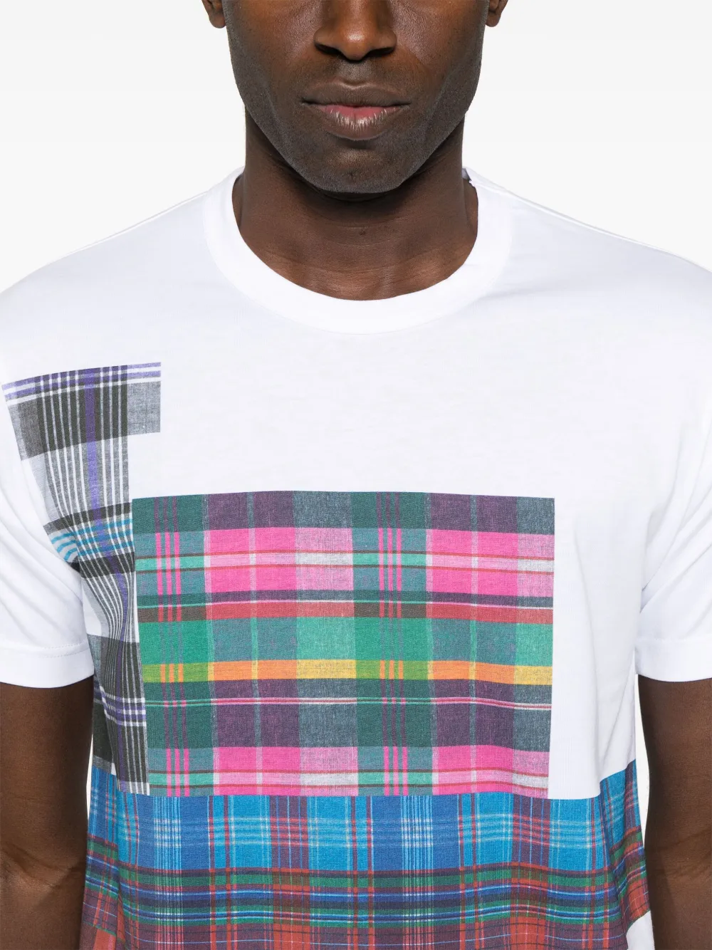 Comme Des Garçons Shirt T-shirt met patchwork-print Wit