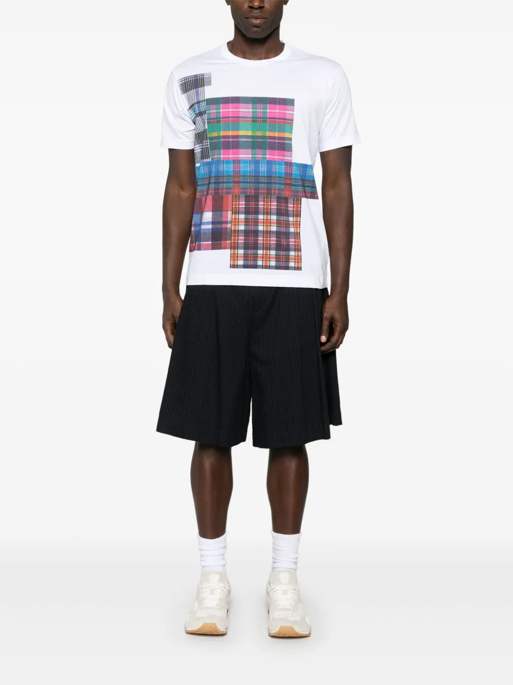 Comme Des Garçons Shirt T-shirt met patchwork-print - Wit