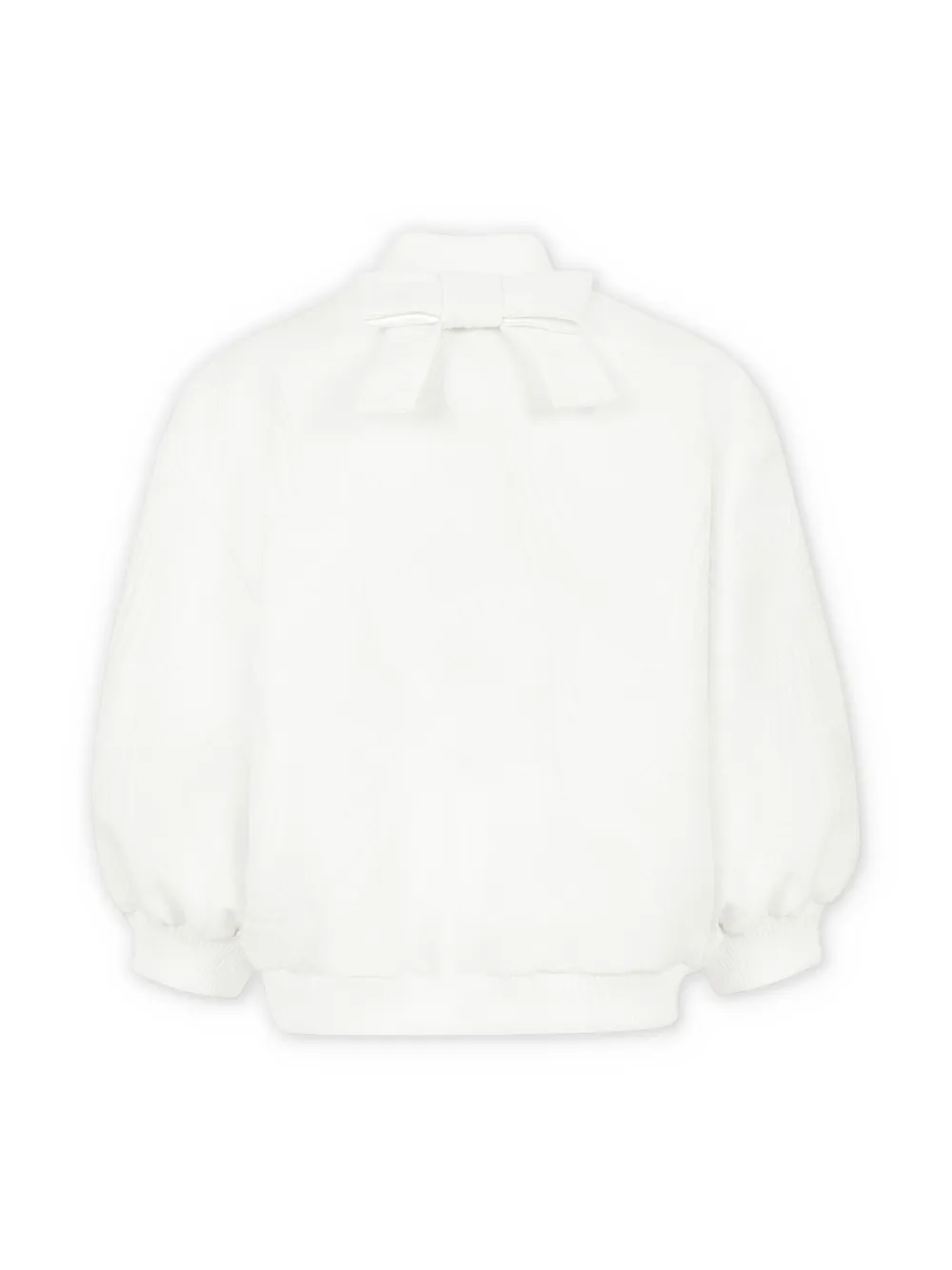 Simonetta bow-detail bomber jacket - Wit