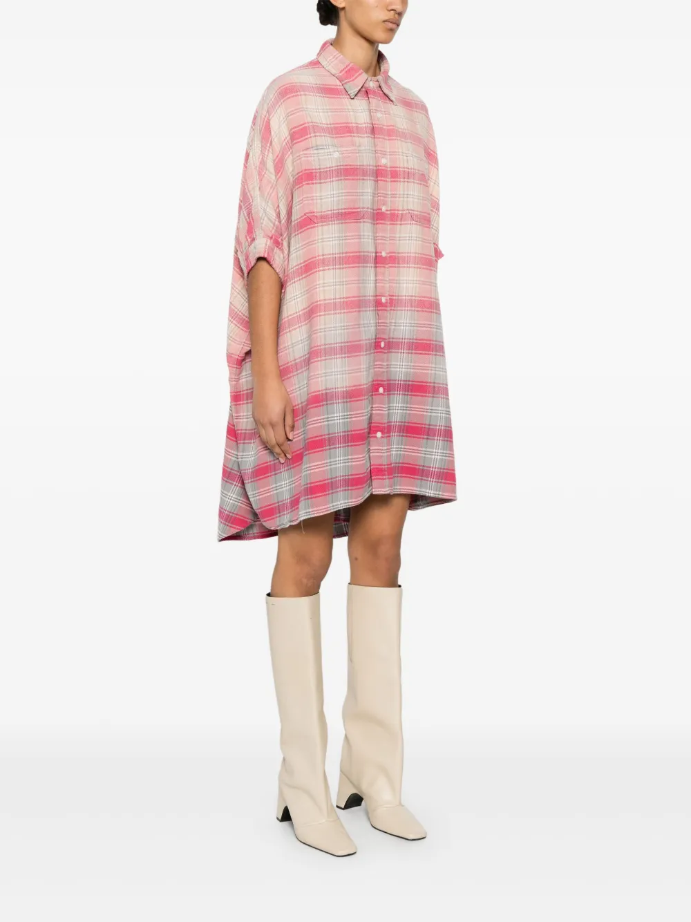 R13 Geruite jurk Roze