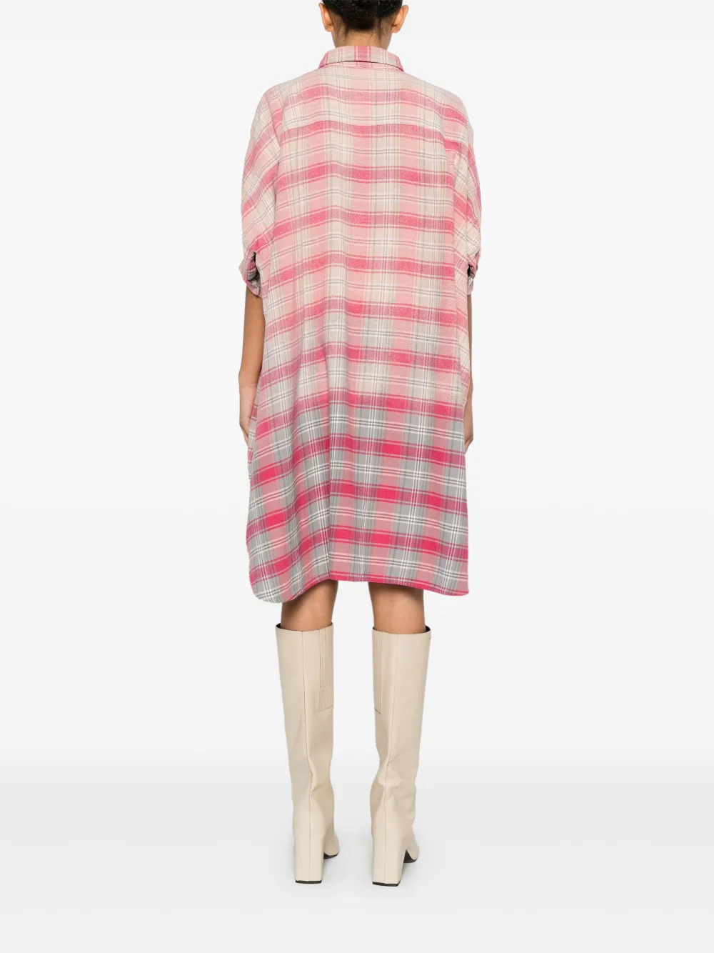 R13 Geruite jurk Roze