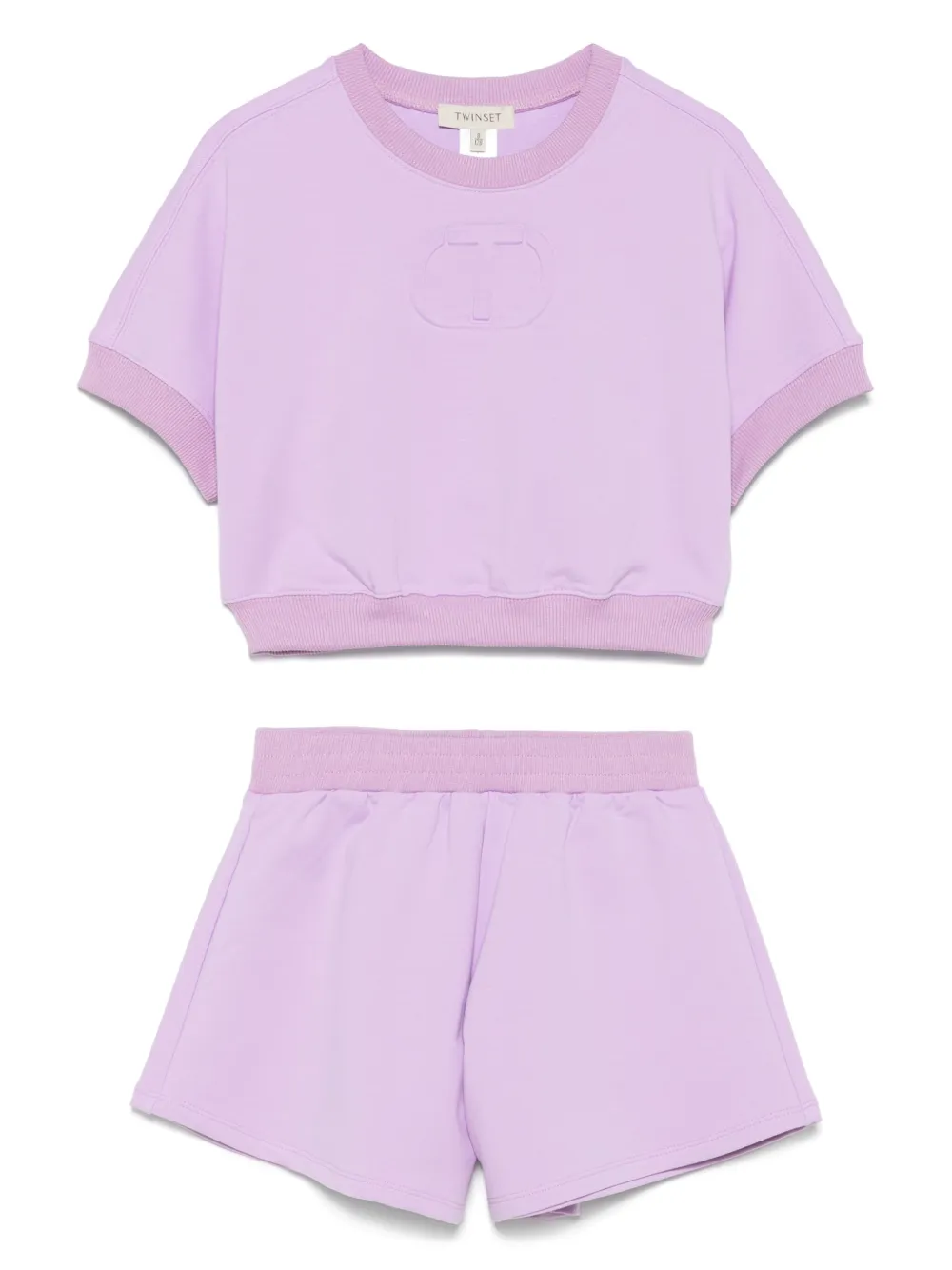 TWINSET Kids Set con shorts e logo goffrato | viola | Image 1