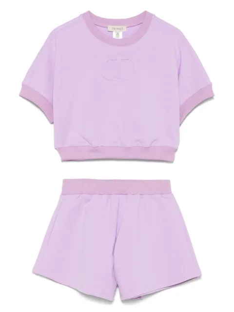 TWINSET Kids logo-embossed shorts set