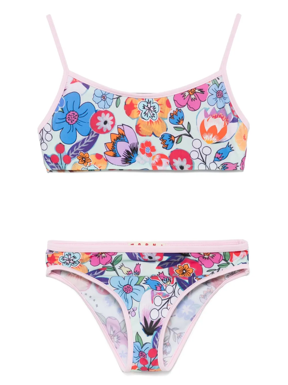 Marni Kids Bikini met bloe print Roze