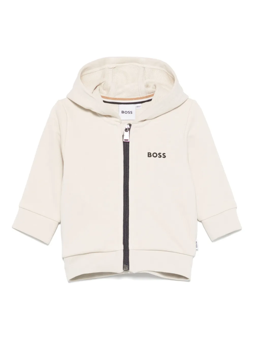 BOSS Kidswear Hoodie met logoprint Beige