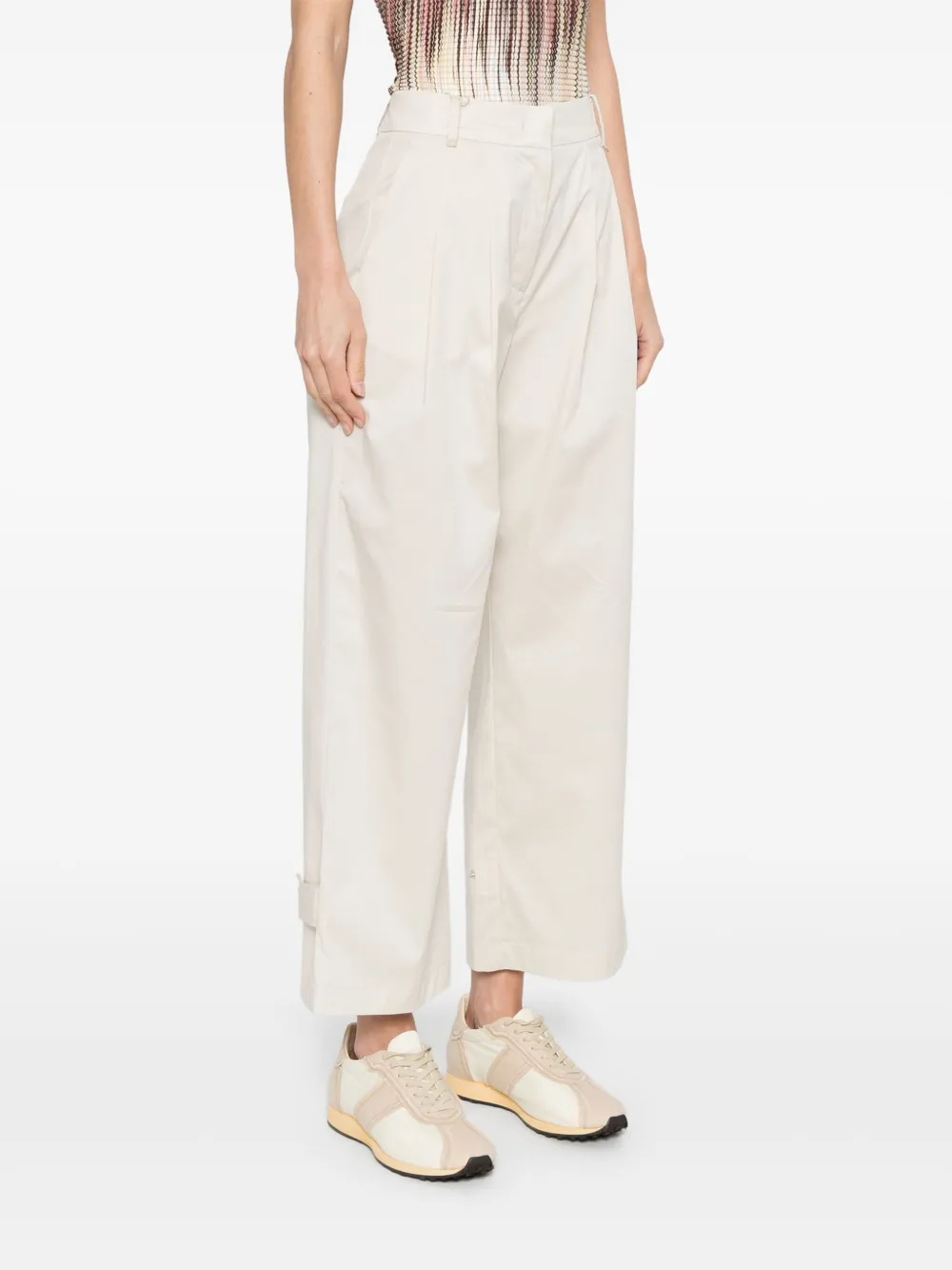 Herno Broek met geplooid detail Beige