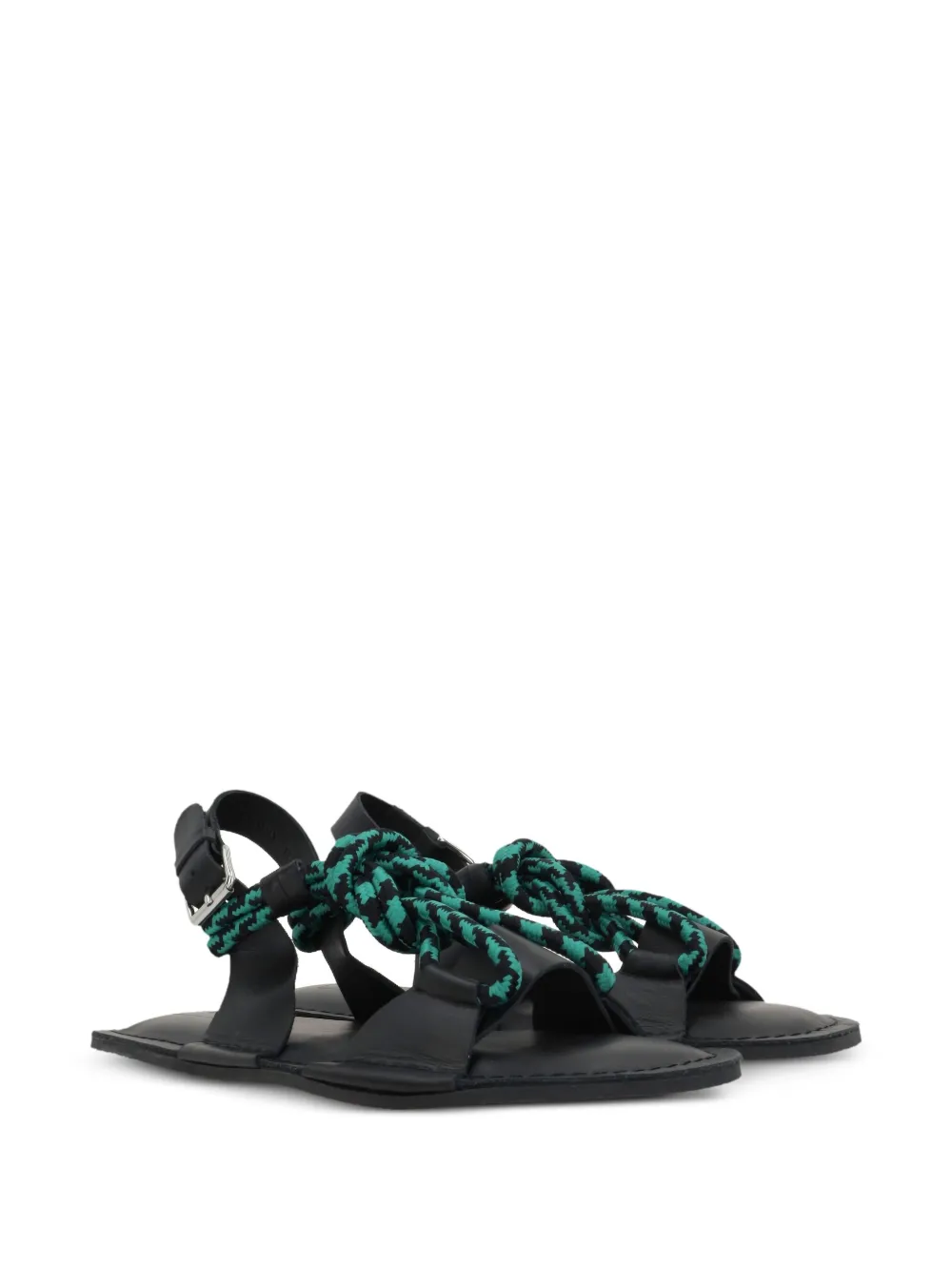 Plan C leather sandals - Zwart