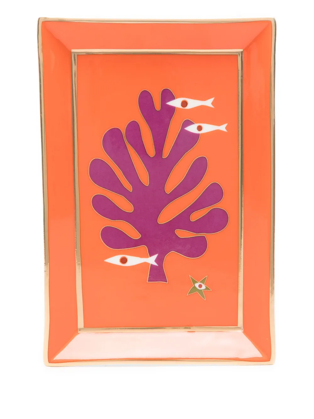 Jonathan Adler Playa tray (17cm x 13cm) | Orange | Image 1