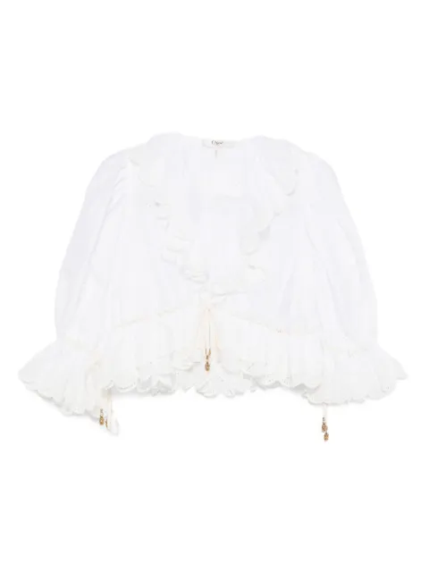 Chloé 荷叶边短款上衣