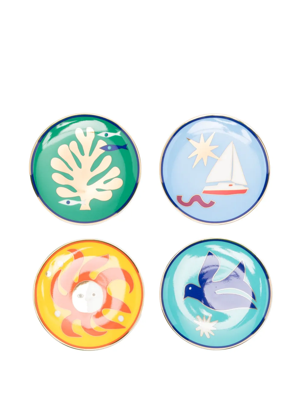 Jonathan Adler Playa coasters (10cm) | Blue | Image 1