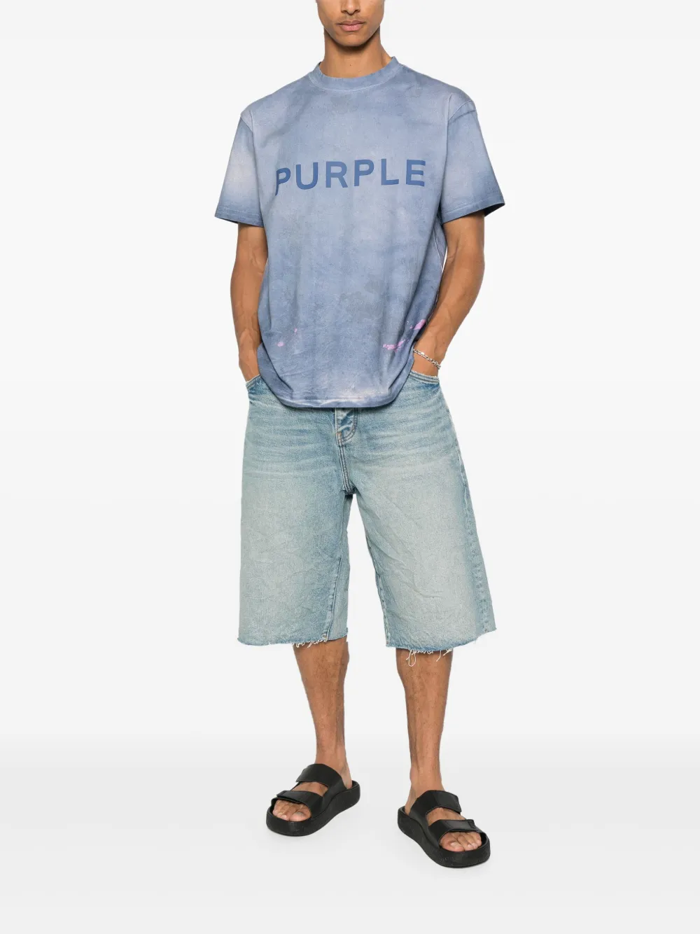 Purple Brand cotton shorts - Blauw