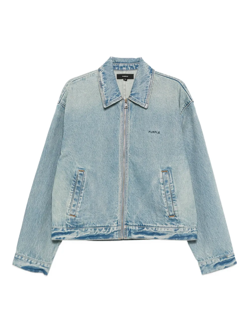 zip-up denim jacket