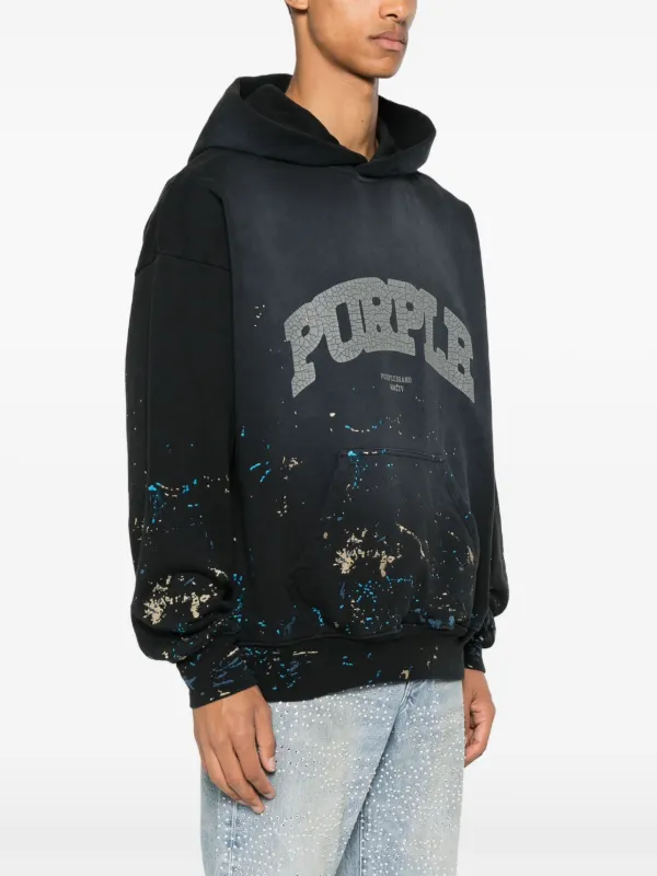 パーカー・フーディ PURPLE BRAND Men Hoodies P401HBGD125 BLACK Purple Brand Logo Fleece Cotton Oversized Hoodie | Saks